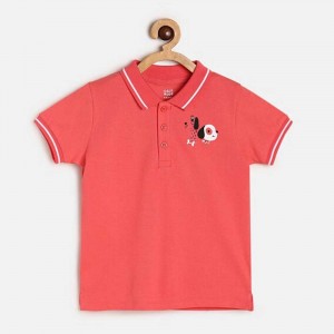 Miniklub Polo Tee - Red, 2-3yr